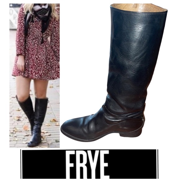 FRYE Melissa Tall Riding Boots Belted Slouch Size 6 1/2 - Picture 14 of 14